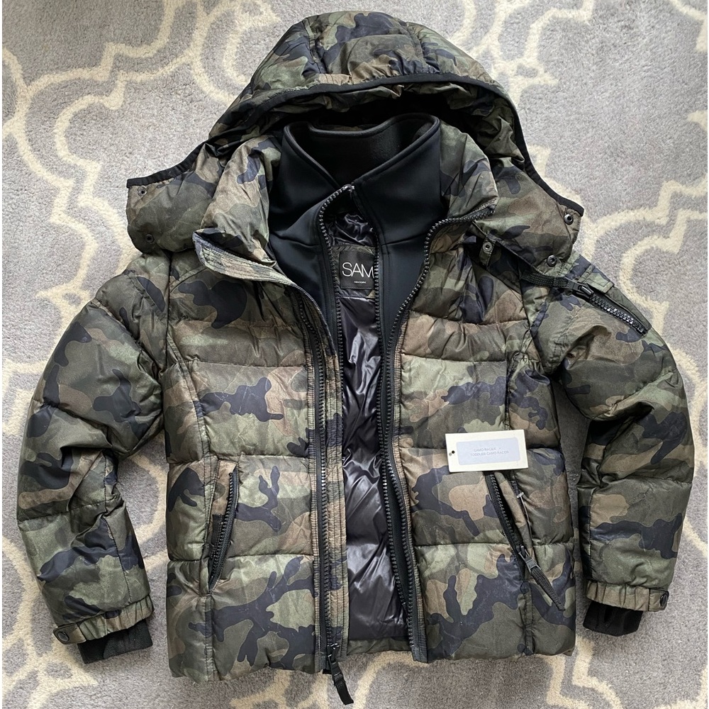Sam New York Kids Size 6-7 Winter Puffer Jacket Camouflage